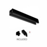 D-3628-3m RAIL TRIPHASÉ MONTÉ EN SURFACE NOIR MAT AVEC ALIMENTATEUR ET EMBOUT - BENEITO FAURE (UD)