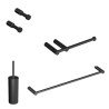Set de Accessoires de salle de bains, 5 pcs, acier inoxydable, noir mat. (UD)