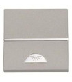 N2204.2 BOUTON-POUSSOIR PL AVEC SYMBOLE LUMINEUX 2 MODULES ZENIT SILVER-NIESSEN (UD)