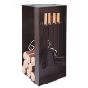 ENSEMBLE DE 4 PIÈCES DE BOIS DE CHAUFFAGE FLORES CORTÉS NOIR 9310R905 (1)