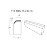 BORDURE DE JARDIN F15 (BREINCO) 100X15X30 12 UNITÉS/PALETTE (UNITÉS)