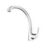 Robinet de cuisine,bec tournant,Boet,Cinco,bec haut,mitigeur évier,26cm,chromé (UD)